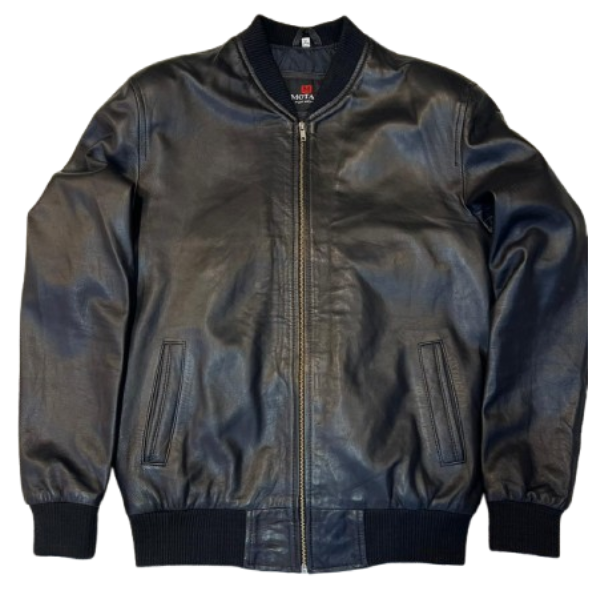 Black Bomber Leather Jacket