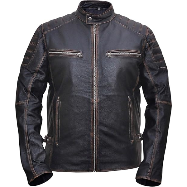 Leather Rub Off Shaded Jacket