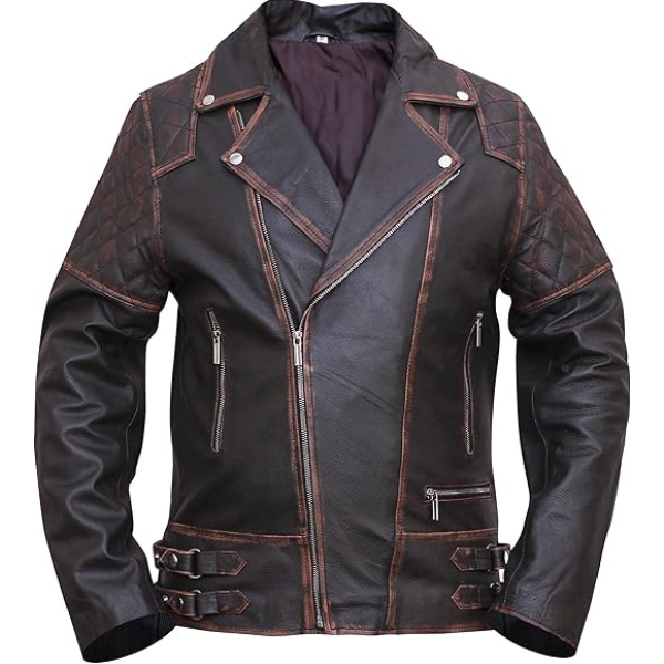 Vintage Classic Biker Style Leather Jacket