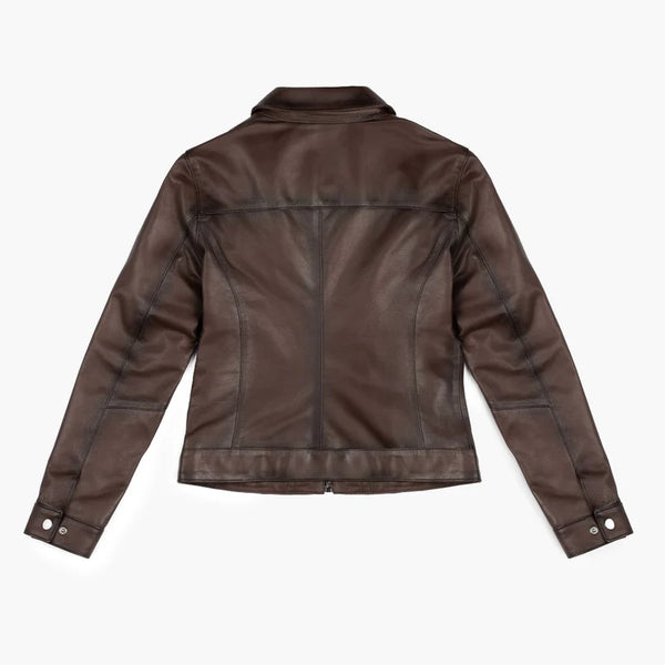 Womens Dark Brown Simple Jacket