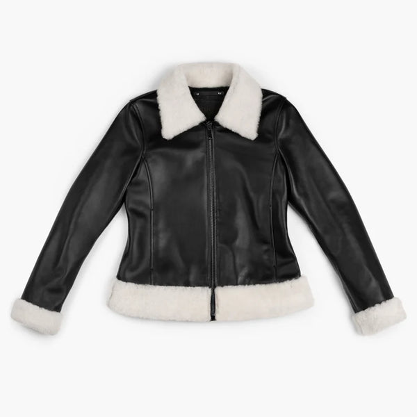 Womens Black Aviator Jacket