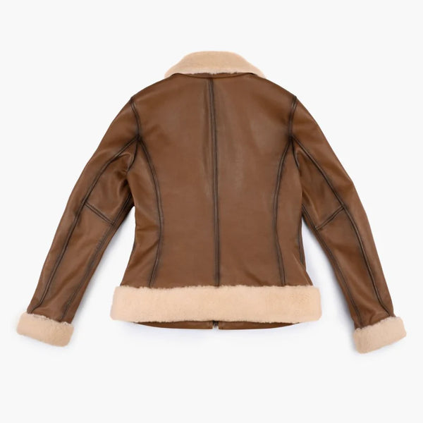 Womens Brown Aviator Jacket