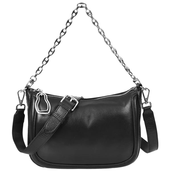 Womens Leather 2-in-1 Cross Body Handbag