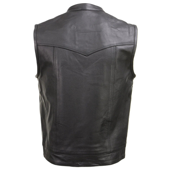 Men's 'Quick Draw' Black Leather Vest