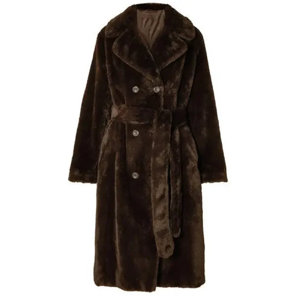 Casual Style Brown Shearling Coat