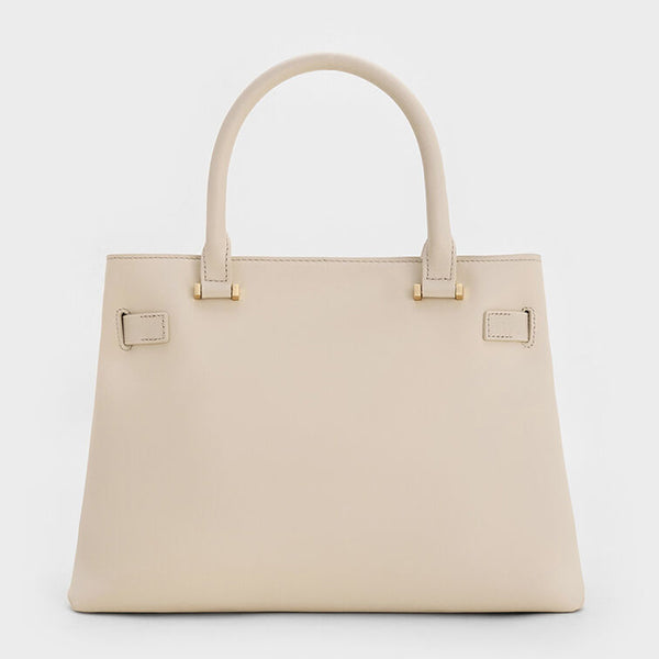 Womens Leather Beige Tote Bag