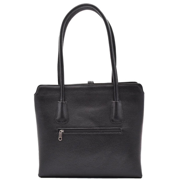 Leather Classic Tote Style Zip Opening Bag