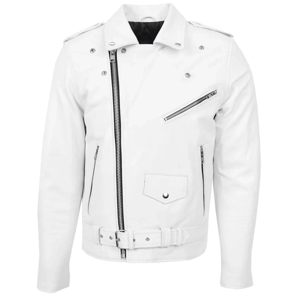 Mens Heavy Duty Leather Biker Jacket