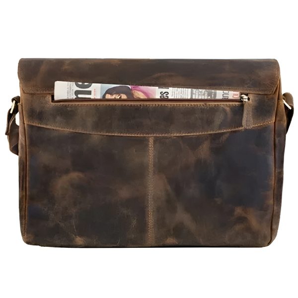 Elegant Brown Leather Messenger Bag