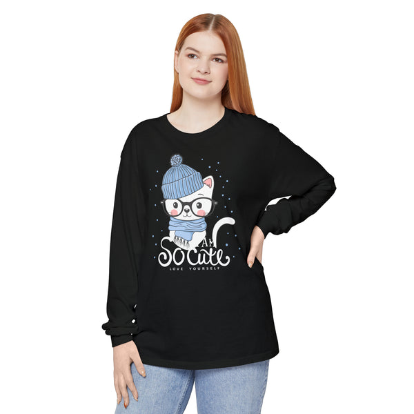 Cute Cat Graphic Long Sleeve T-Shirt