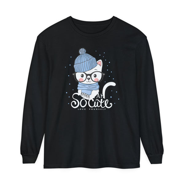 Cute Cat Graphic Long Sleeve T-Shirt