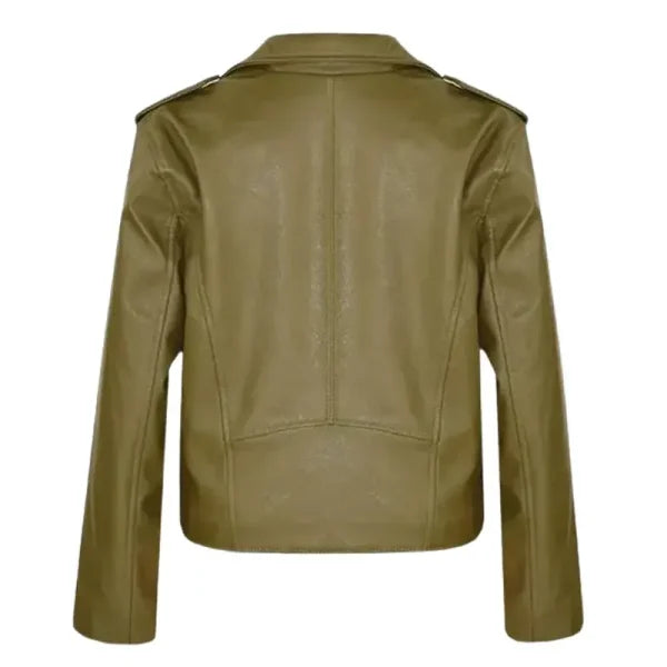 Sherry Cola Green Leather Jacket