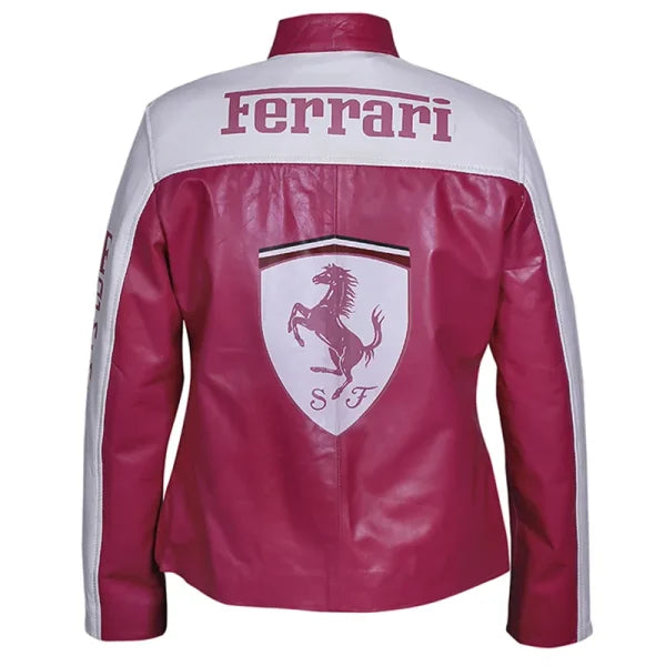 Pink Ferrari Leather Jacket