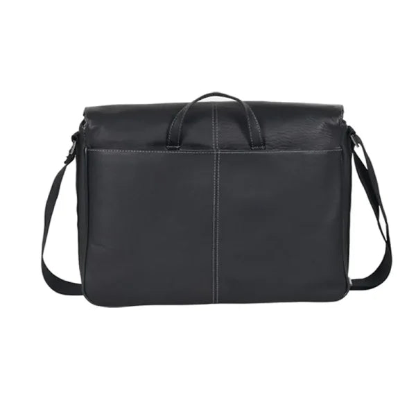 Stylish Black Messenger Leather Bag