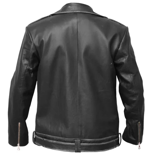 Asymmetrical Zipper Biker Leather Jacket