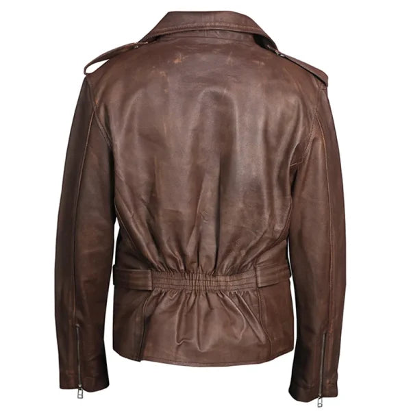 Biker Brown Genuine Leather Jacket