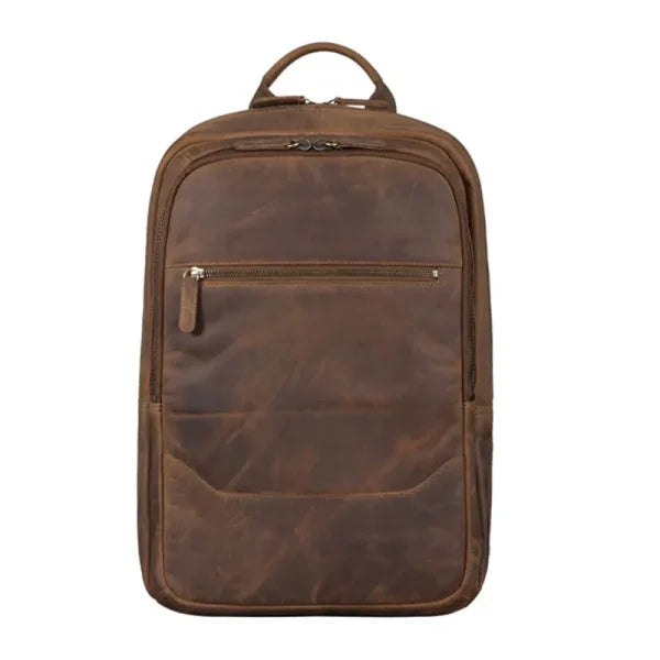 Business Brown Genuine Leather Backpack