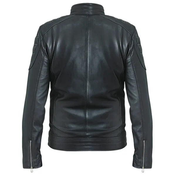 Jensen Huang Black Motorcycle Leather Jacket