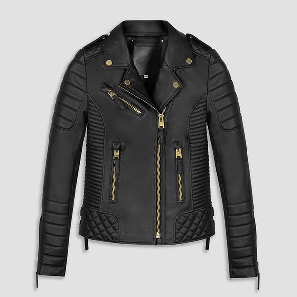 Womens Black Jacket W/ Gold Hardware