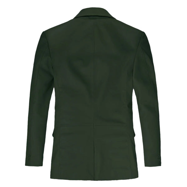 Soft Deep Olive Leather Blazer