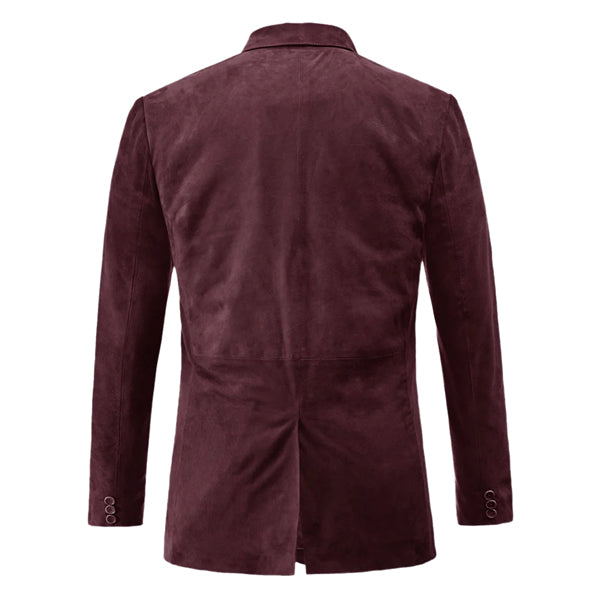 Maroon Leather Blazer