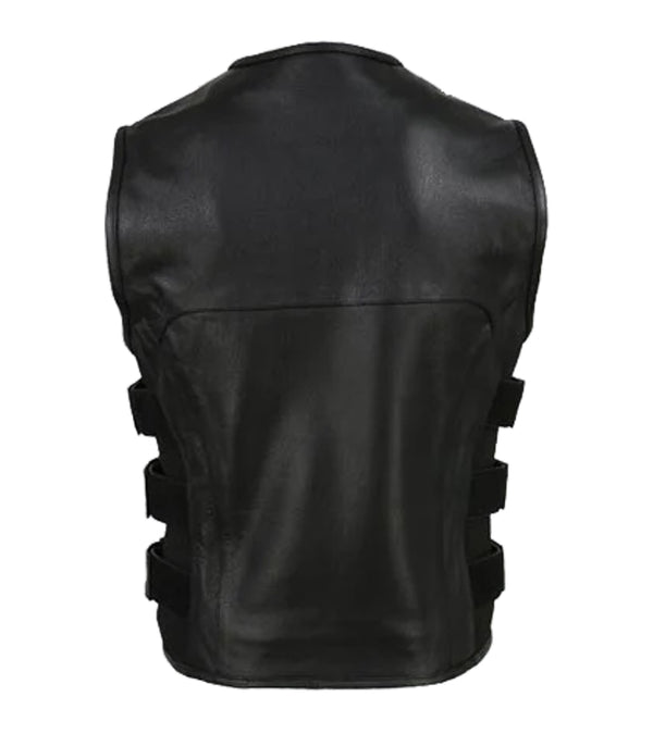 Men's ‘Creeper' Black Leather Vest