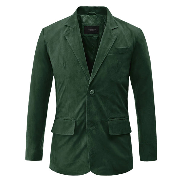 Timber Green Leather Blazer