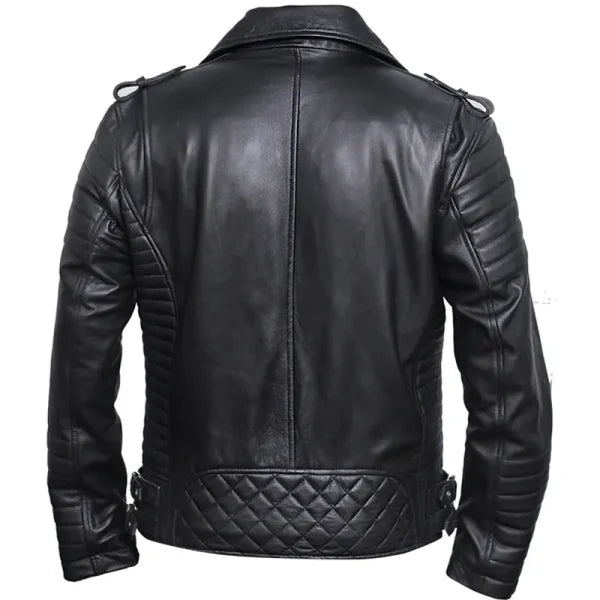 Brando Diamond Design Motorcycle Leather Jacket