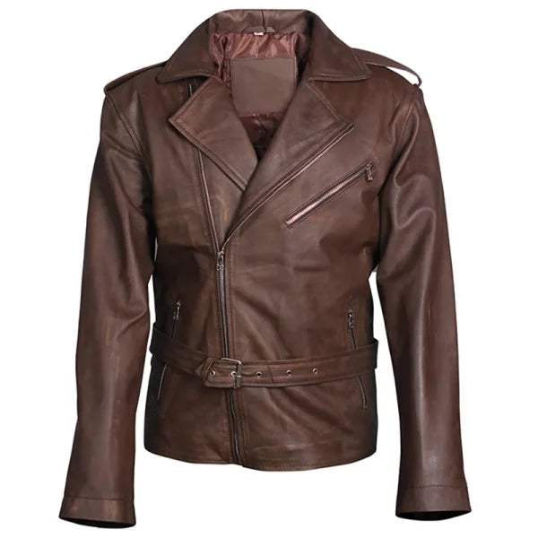 Biker Brown Genuine Leather Jacket