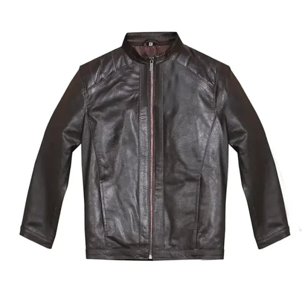 Biker Dark Brown Leather Jacket