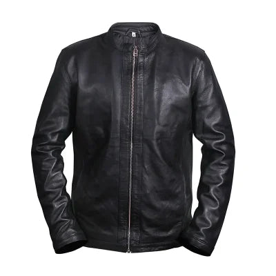 Black Retro Vintage Leather Jacket