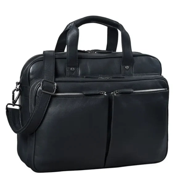 Men Micro Business Leather Black Bag