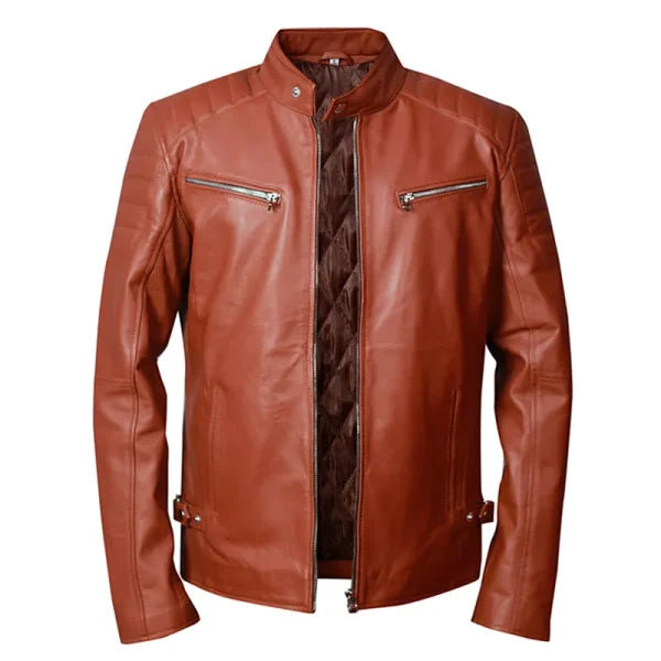 Cafe Racer Retro Style Biker Leather Jacket