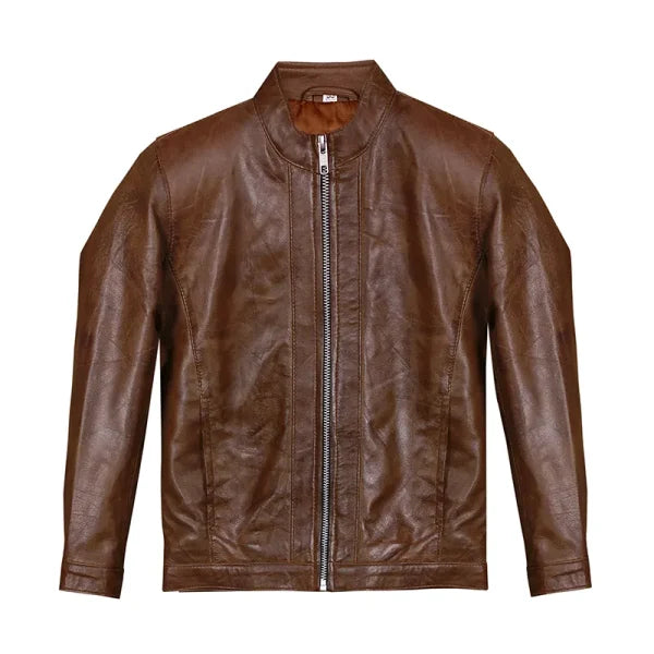 Retro Biker Brown Leather Jacket