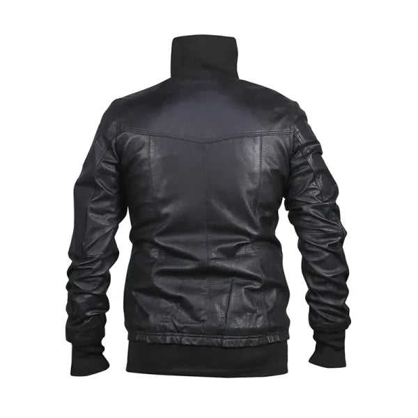 Slim Fit Bomber Biker Leather Jacket