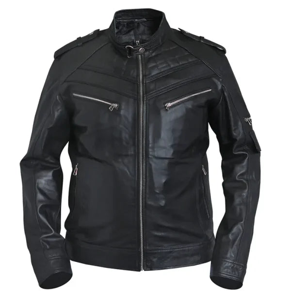 Vintage Retro Biker Leather Jacket