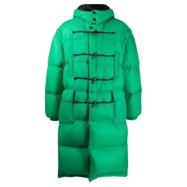 Green Puffer Trench Coat