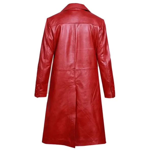 Red Leather Trench Coat