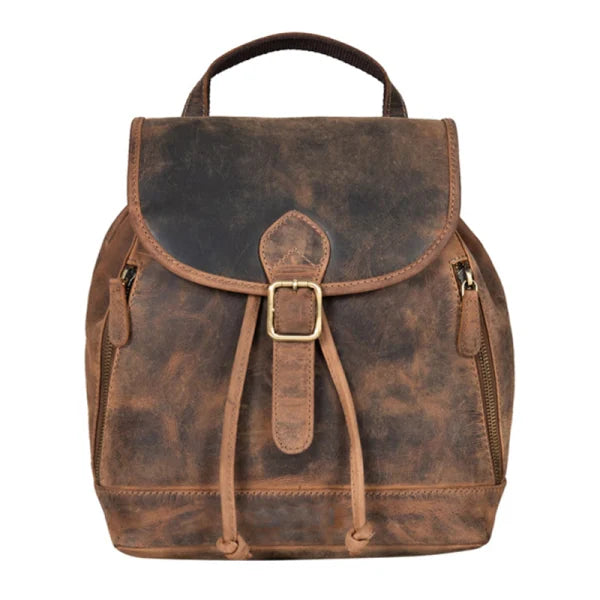 Rustic Brown Leather Backpack