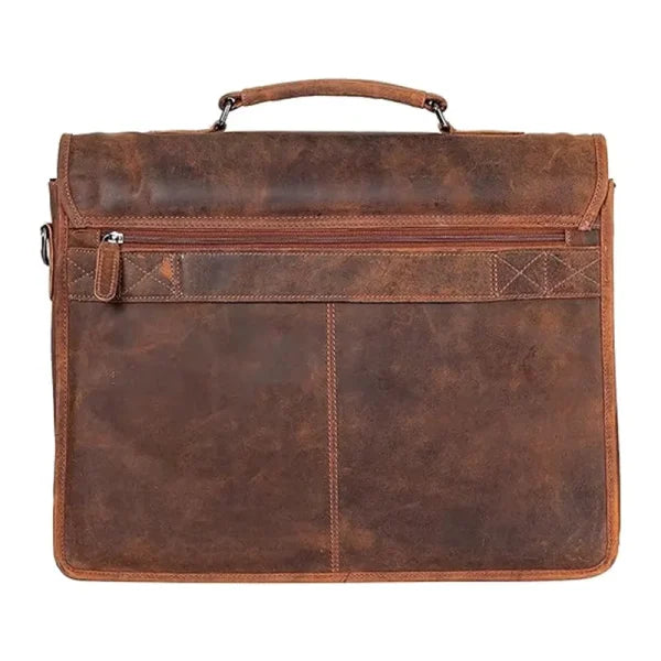 Men’s Vintage Briefcase Style Leather Messenger Bag