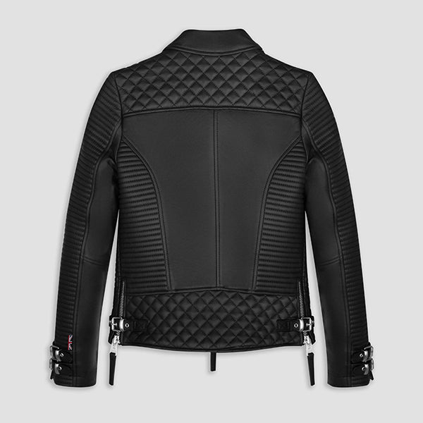 Premium Black Fully Quilted Jacket W/ silver Hardware