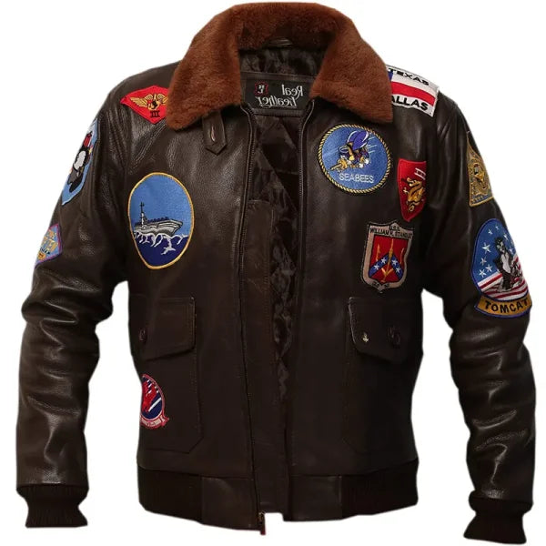 Maverick Top Gun Dark Brown Leather Jacket