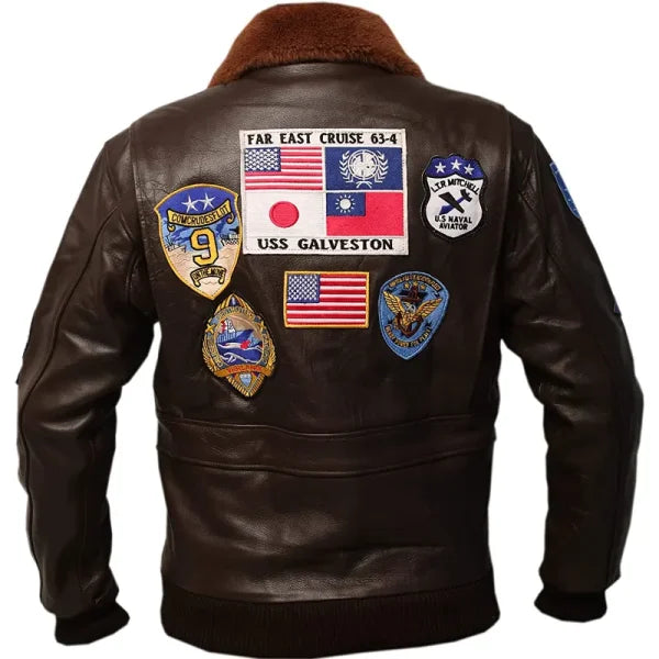 Maverick Top Gun Dark Brown Leather Jacket