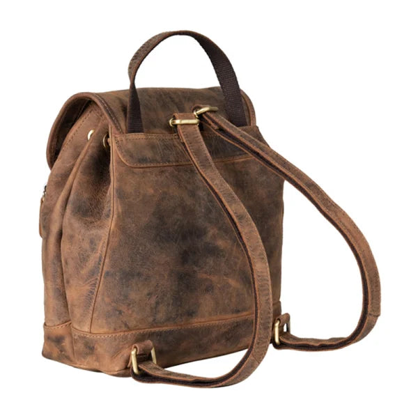 Rustic Brown Leather Backpack