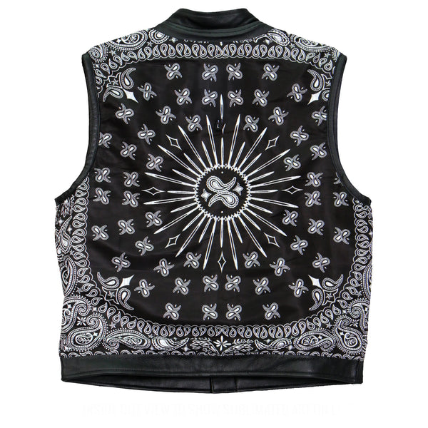 Men's Black 'Paisley' Biker Vest