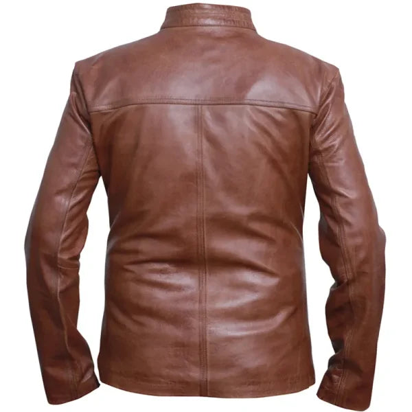 Cafe Racer Biker Leather Jacket