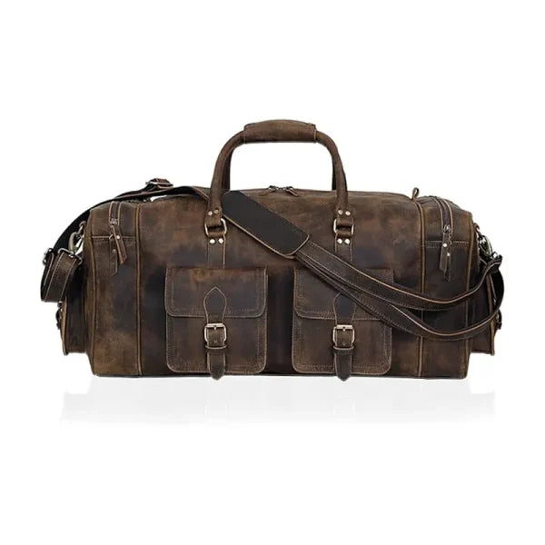 Vintage Overnight Gym Luggage Leather Bag