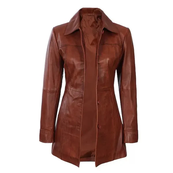 Waxed Leather Overcoat