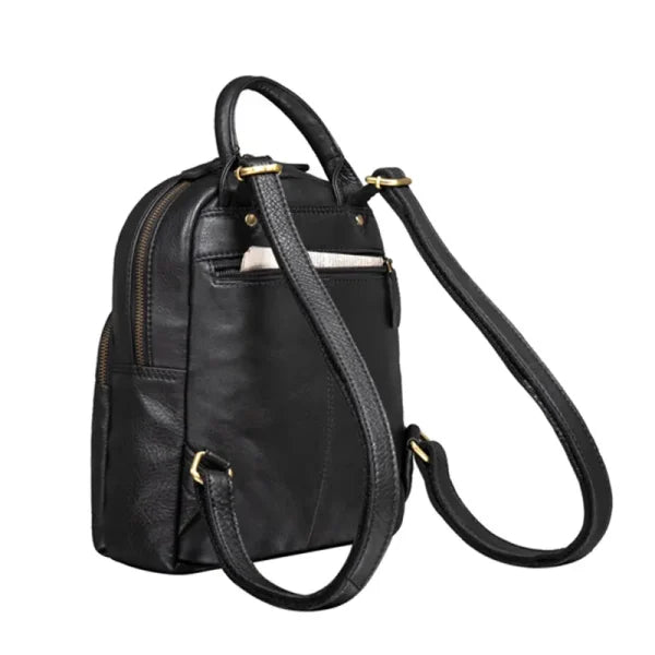 Black Fashion Leather Backpack Bag For Women