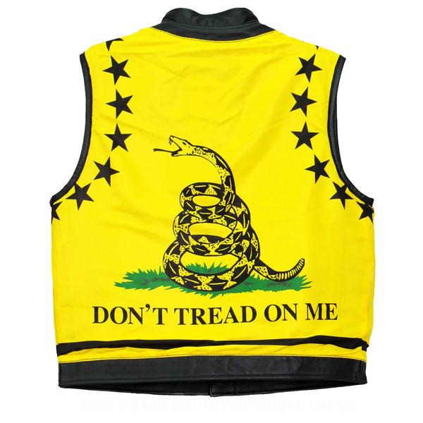 Men's Black 'Don't Tread On Me' Biker Vest